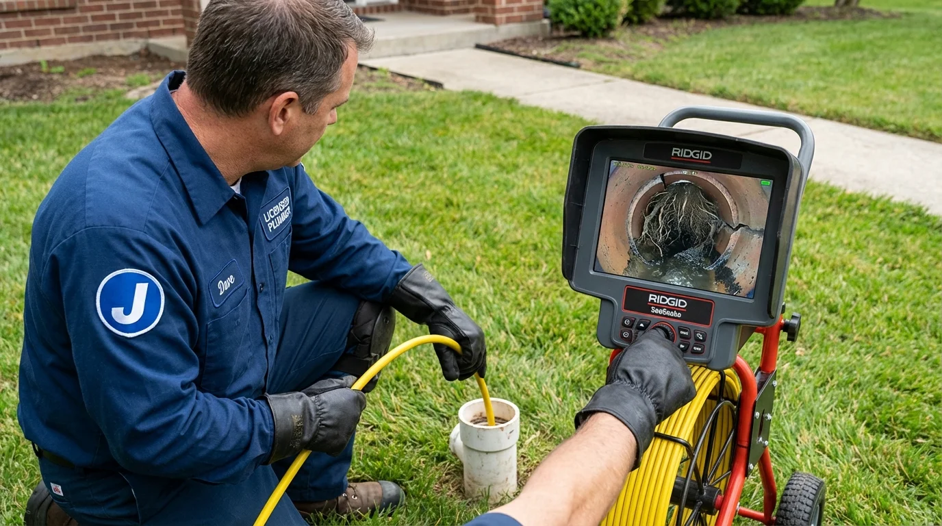 Sewer camera inspection being performed by Johns Plumbing LLC in Manteca